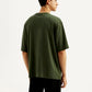 Men's Solid Loose Fit T-shirt - Back View