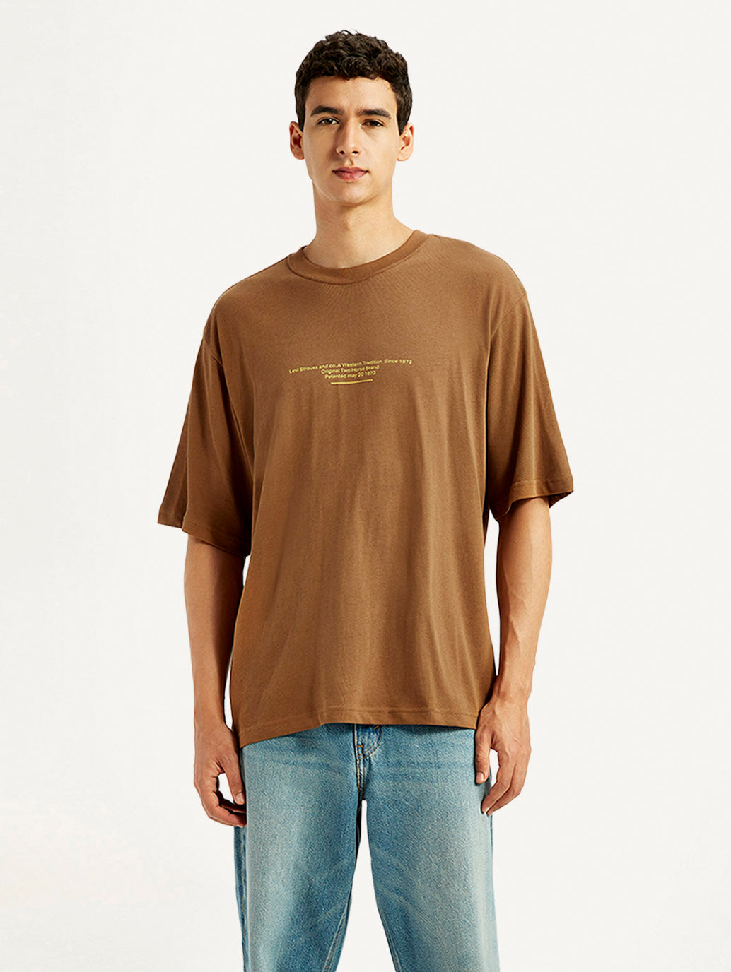 Men's Graphic Print Loose Fit T-shirt - Front View