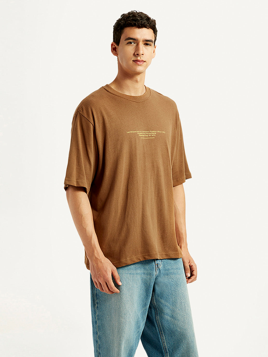 Men's Graphic Print Loose Fit T-shirt - Side View
