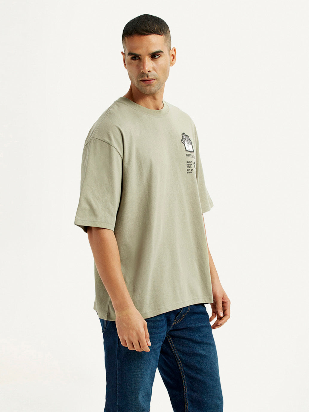 Men's Graphic Print Loose Fit T-shirt - Side View