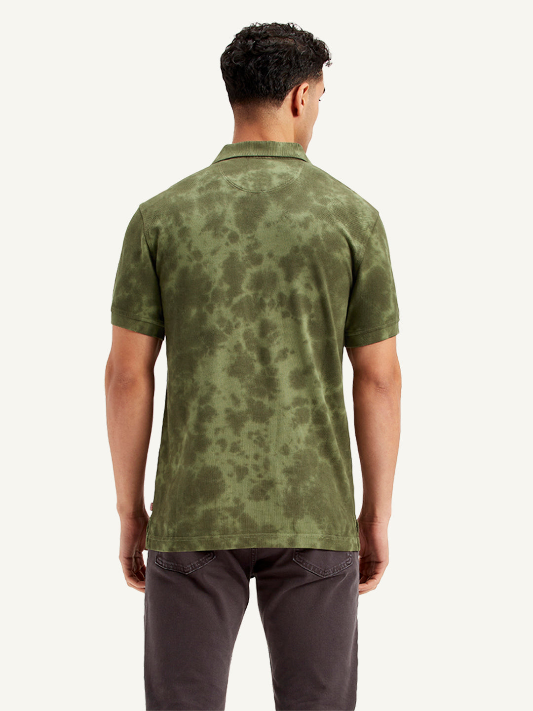 Men's Tie -Dye Slim Fit Polo T-Shirt - Back View
