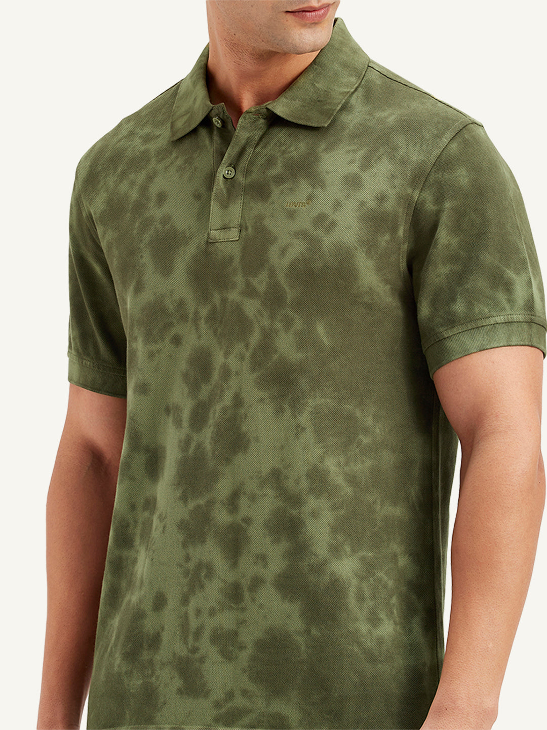 Men's Tie -Dye Slim Fit Polo T-Shirt - Detail View