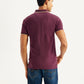 Men's Solid Slim Fit Polo T-shirt - Back View