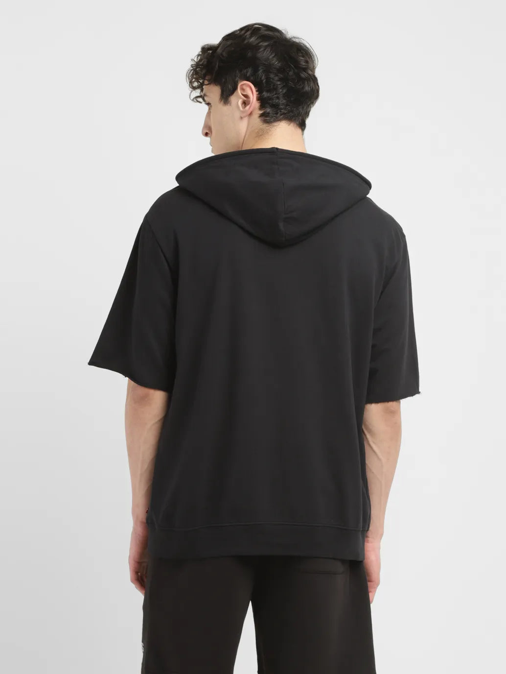 Men's Brand Logo Black Hooded Sweatshirt - 42ce5b4c-0a67-4cca-aab5-198ddd62e5ca View