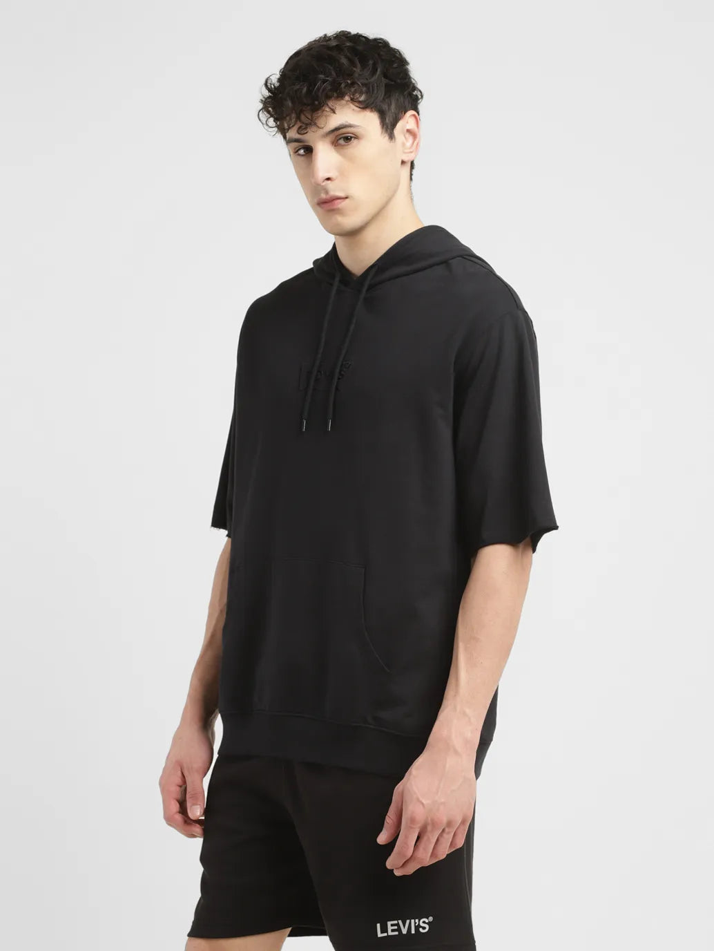 Men's Brand Logo Black Hooded Sweatshirt - 3e0c5fb2-49fb-484c-9d86-04d21e9a7de6 View