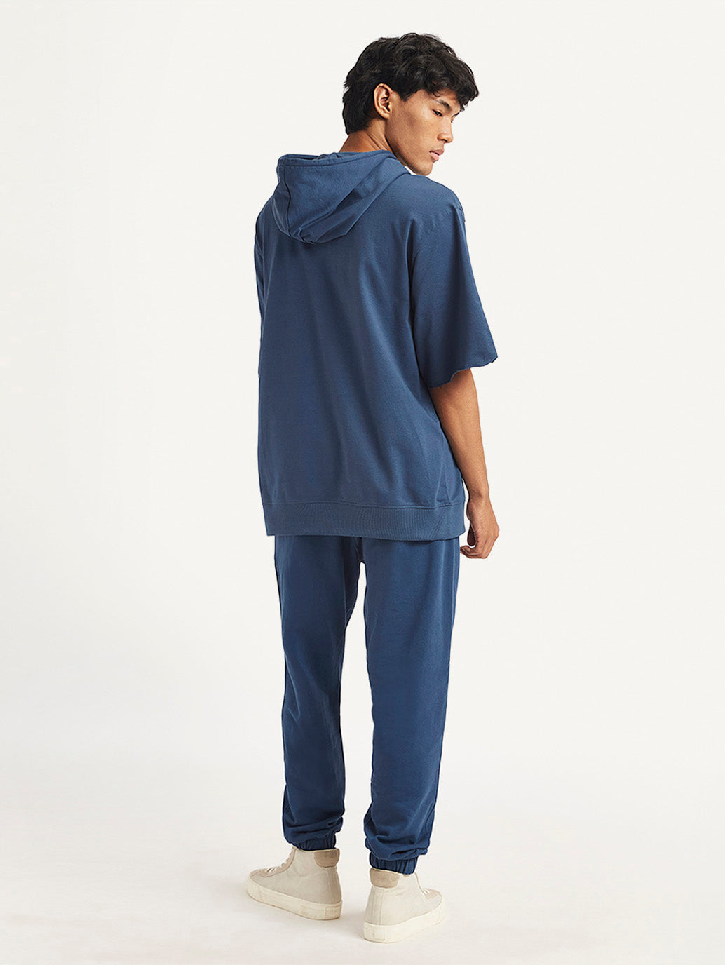 Men's Brand Logo Blue Hooded Sweatshirt - f6a42277-4974-4556-a182-61dec0d521a3 View