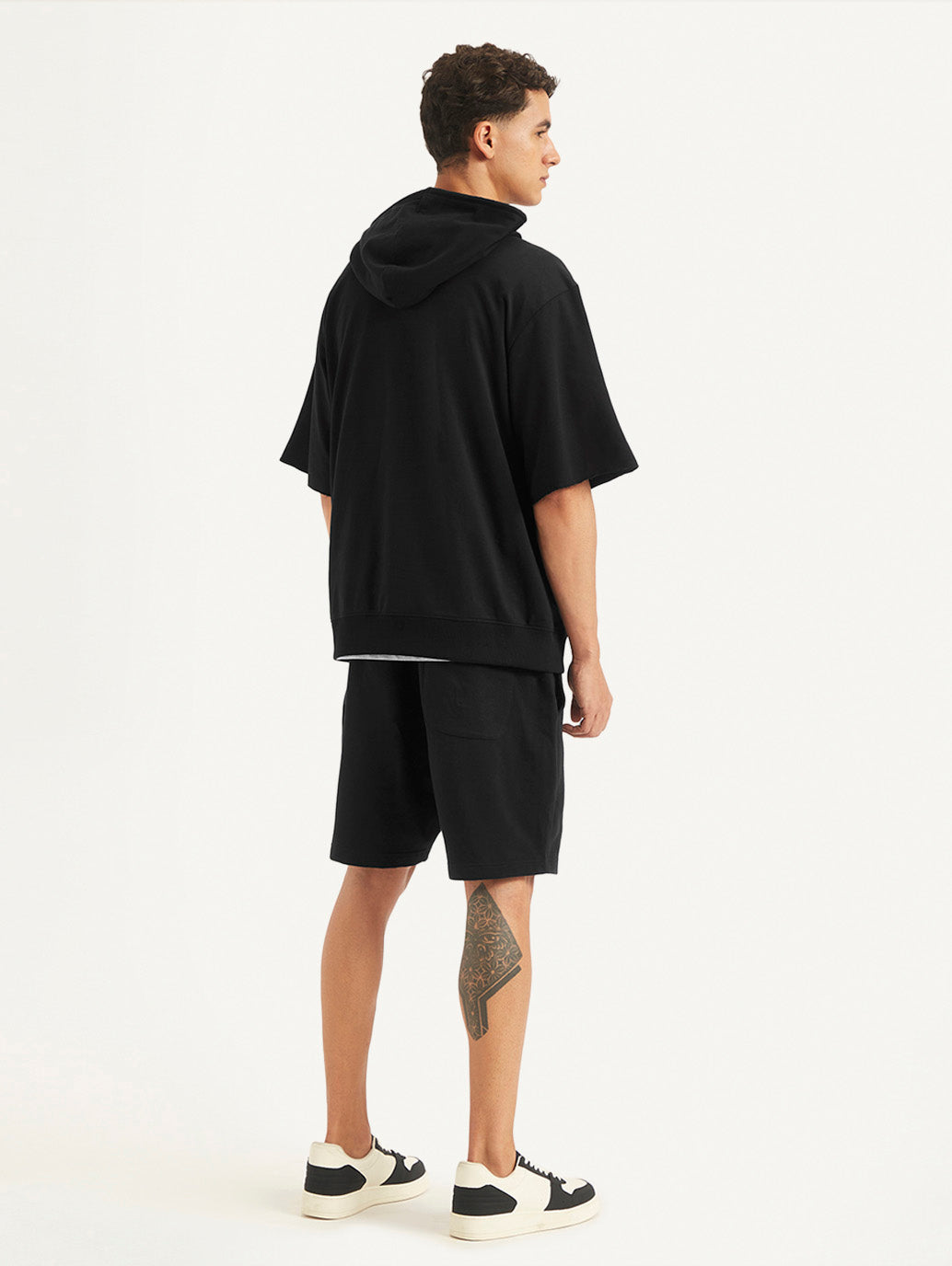 Men's Brand Logo Black Hooded Sweatshirt - 108df49f-33ea-42fd-a3d8-b191ed51de37 View