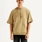 Men's Embossed Tan Hooded Sweatshirt - Front View