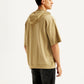 Men's Embossed Tan Hooded Sweatshirt - Back View