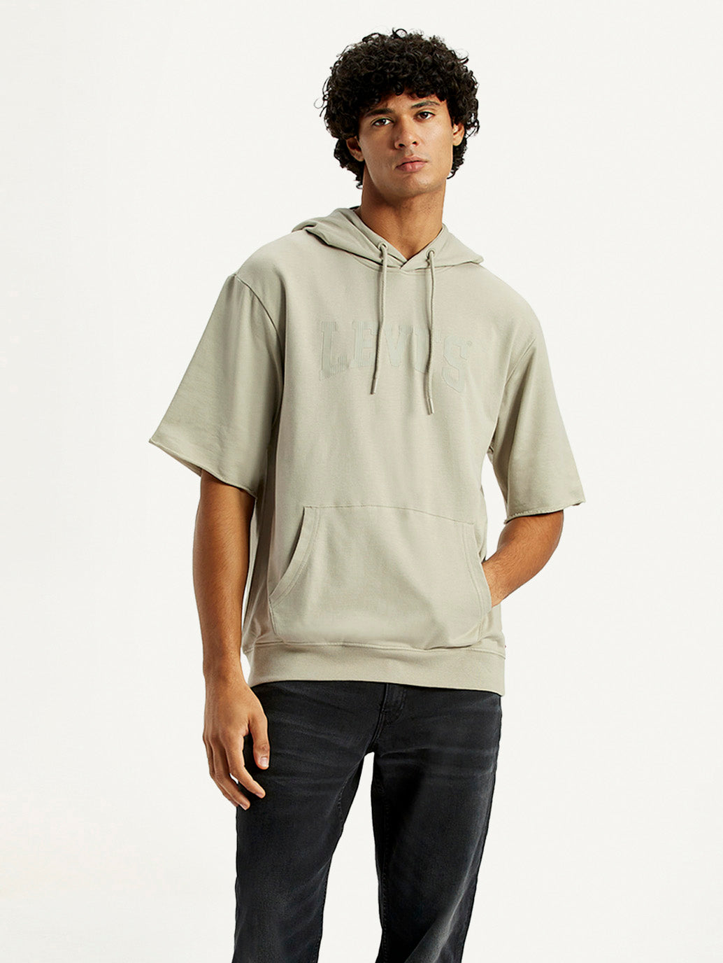 Men's Typographic Printed Hooded Sweatshirt
