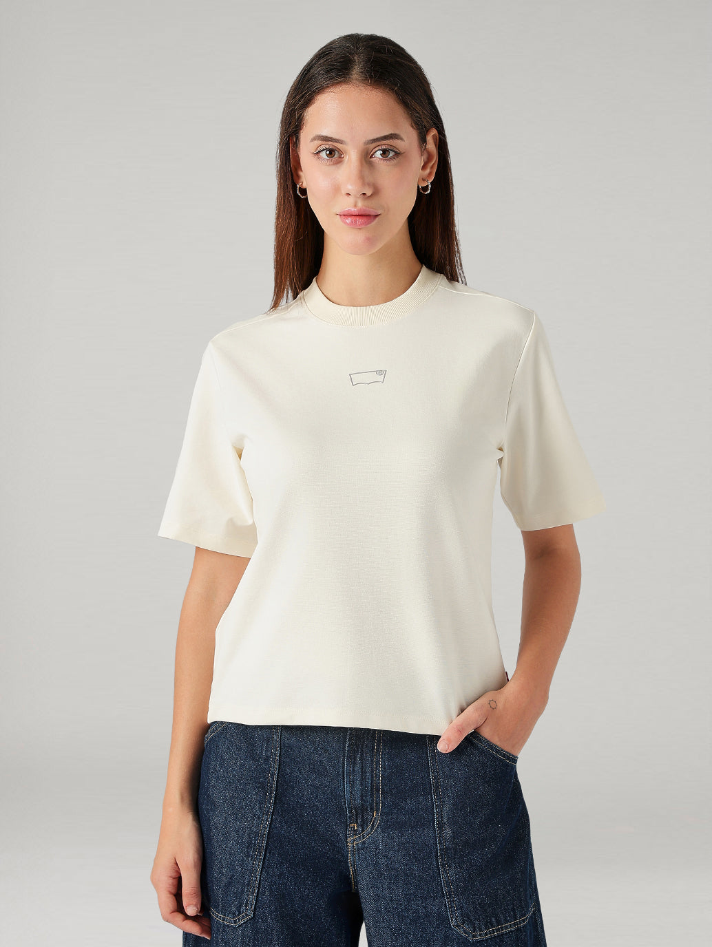 Women's Solid Regular Fit T-Shirt - Front View