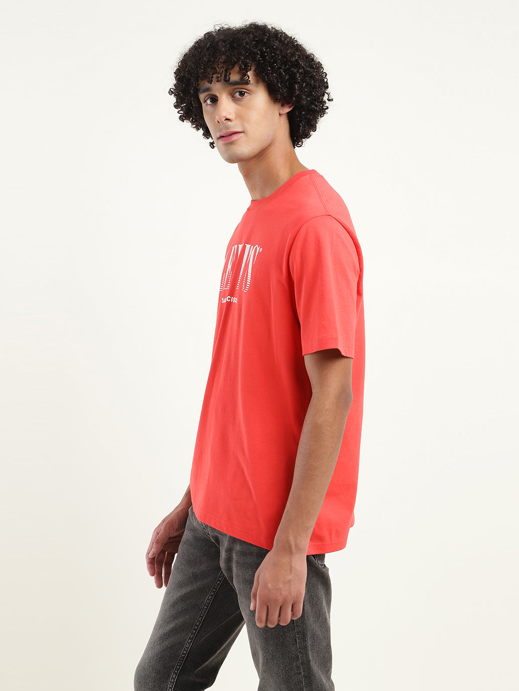 Men's Brand Logo Oversized T-Shirt - Side View
