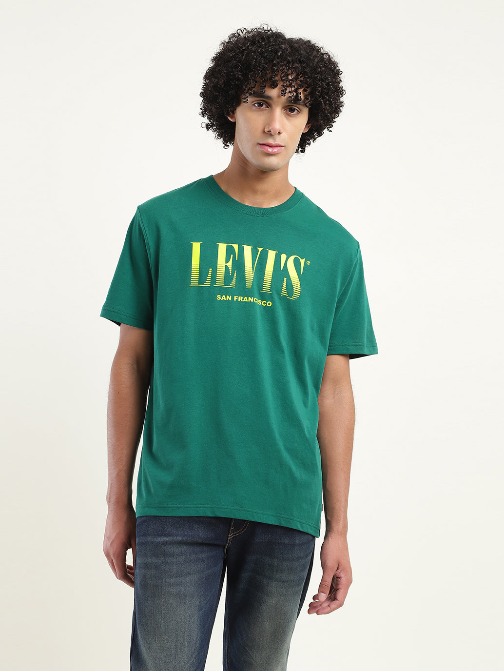 Men's Brand Logo Oversized T-Shirt - Front View