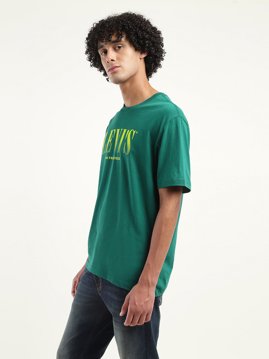 Men's Brand Logo Oversized T-Shirt - Side View