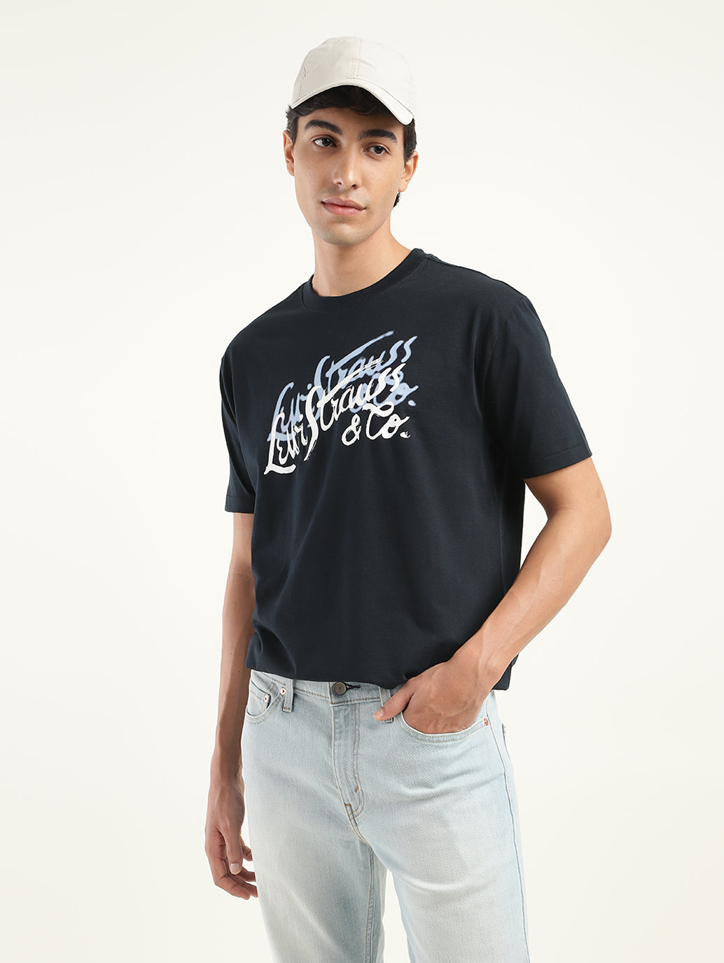 Men's Brand Logo Oversized T-Shirt - Styleshot View