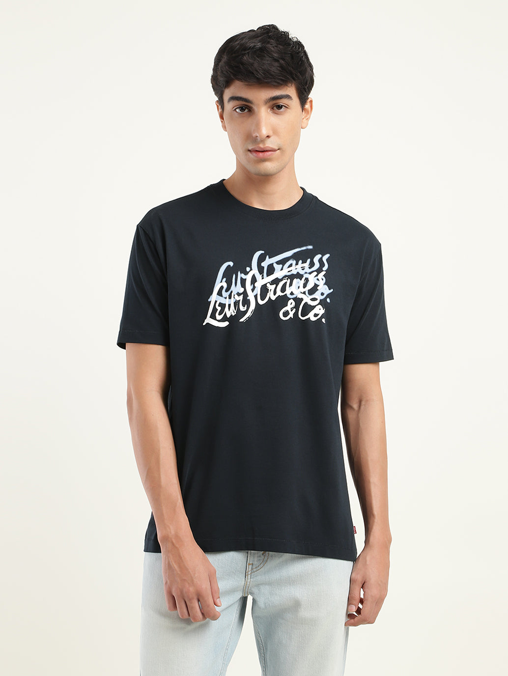 Men's Brand Logo Oversized T-Shirt - Front View