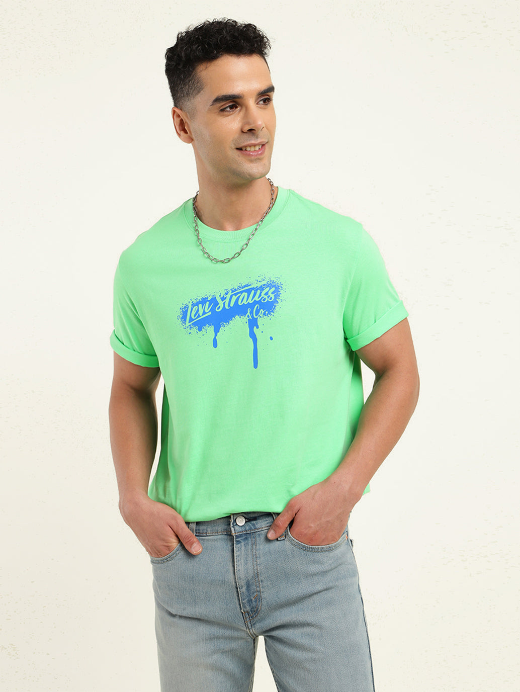 Men's Brand Logo Loose Fit T-Shirt - Styleshot View