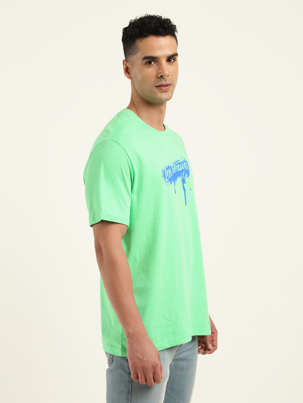 Men's Brand Logo Loose Fit T-Shirt - Side View