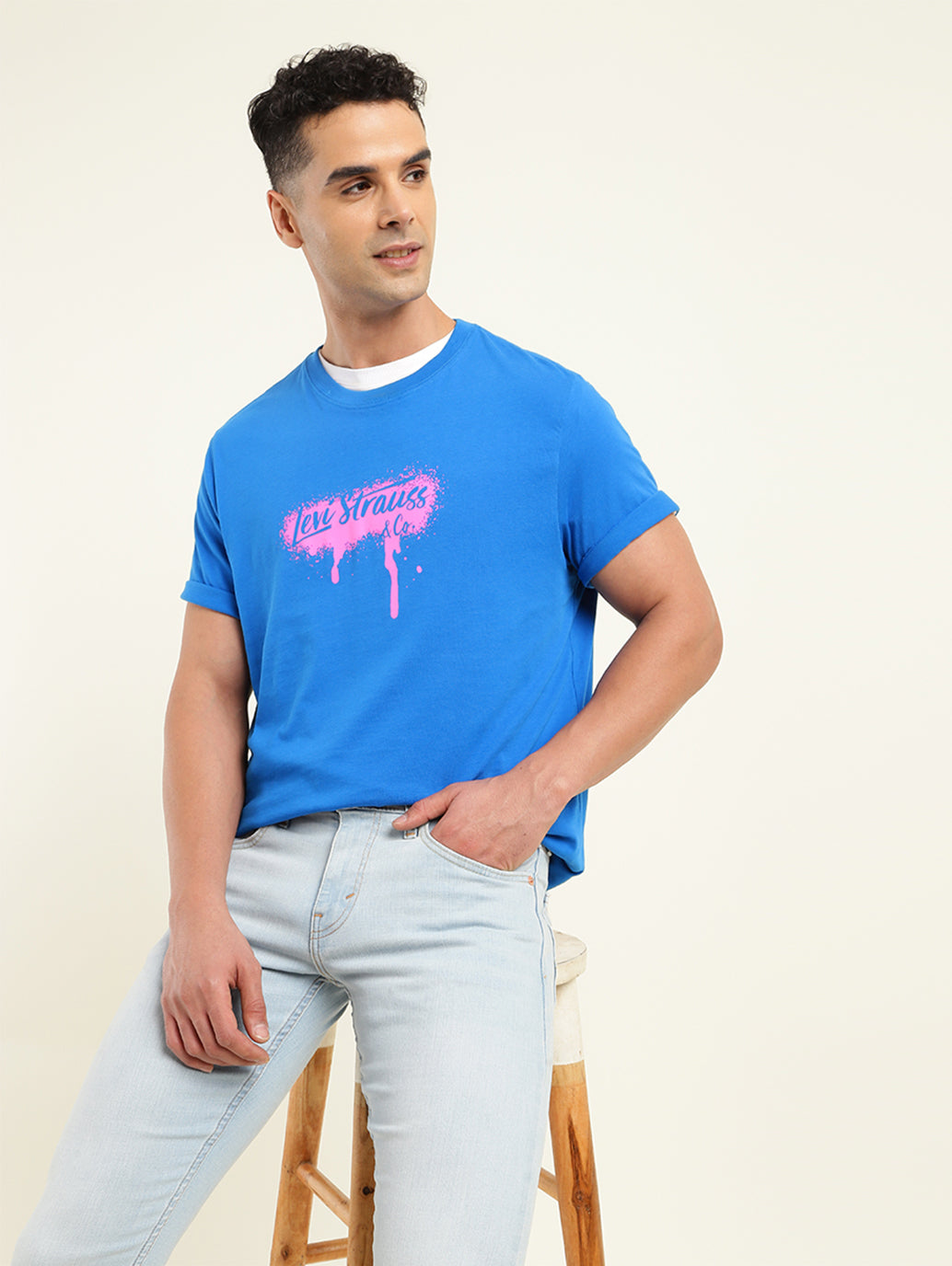 Men's Brand Logo Loose Fit T-Shirt - Styleshot View
