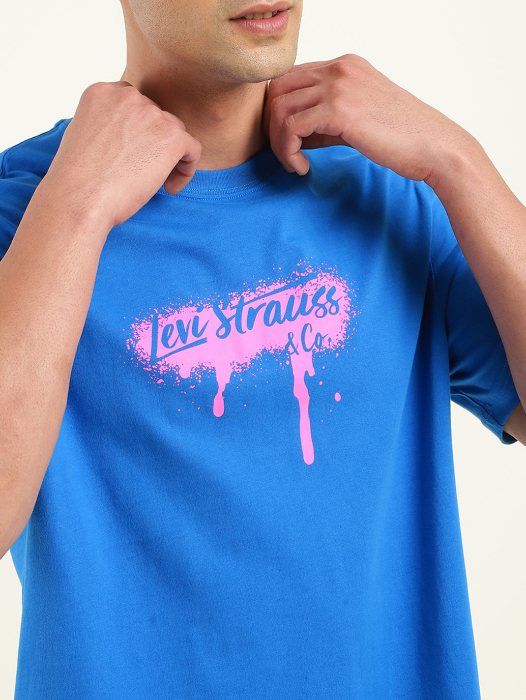 Men's Brand Logo Loose Fit T-Shirt - Detail View