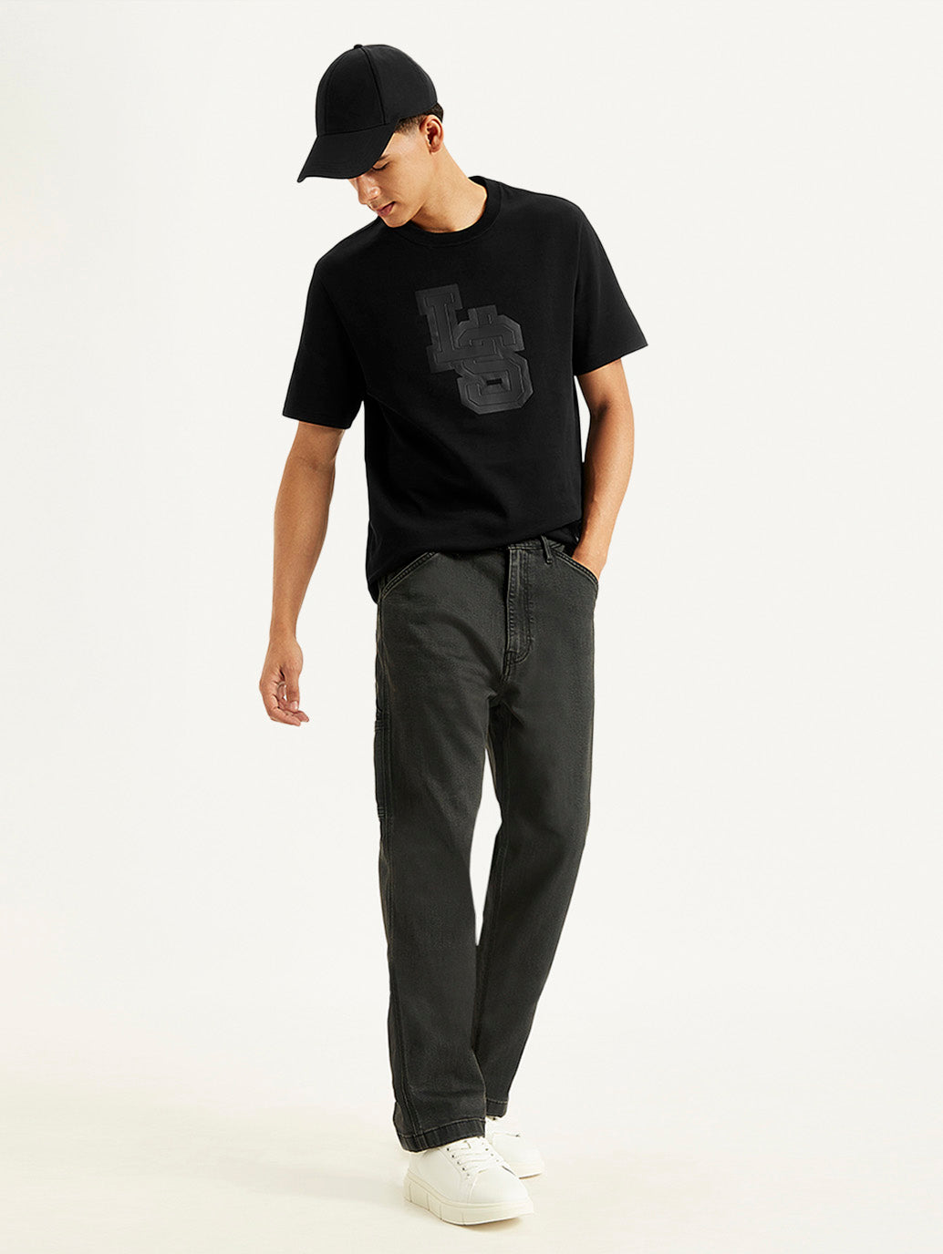 Men's Typographic Print Crew Neck T-shirt - Styleshot View