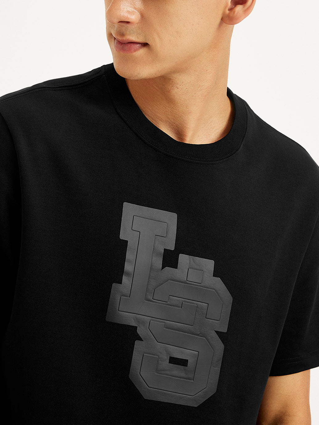 Men's Typographic Print Crew Neck T-shirt - Detail View