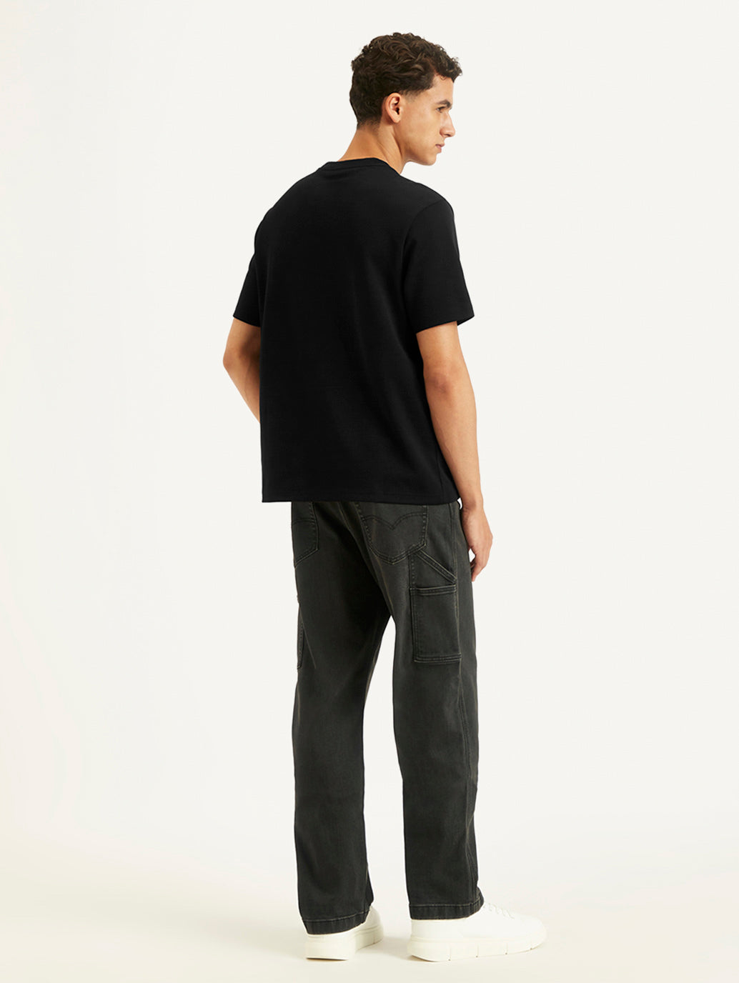 Men's Typographic Print Crew Neck T-shirt - Back View