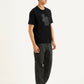 Men's Typographic Print Crew Neck T-shirt - Side View