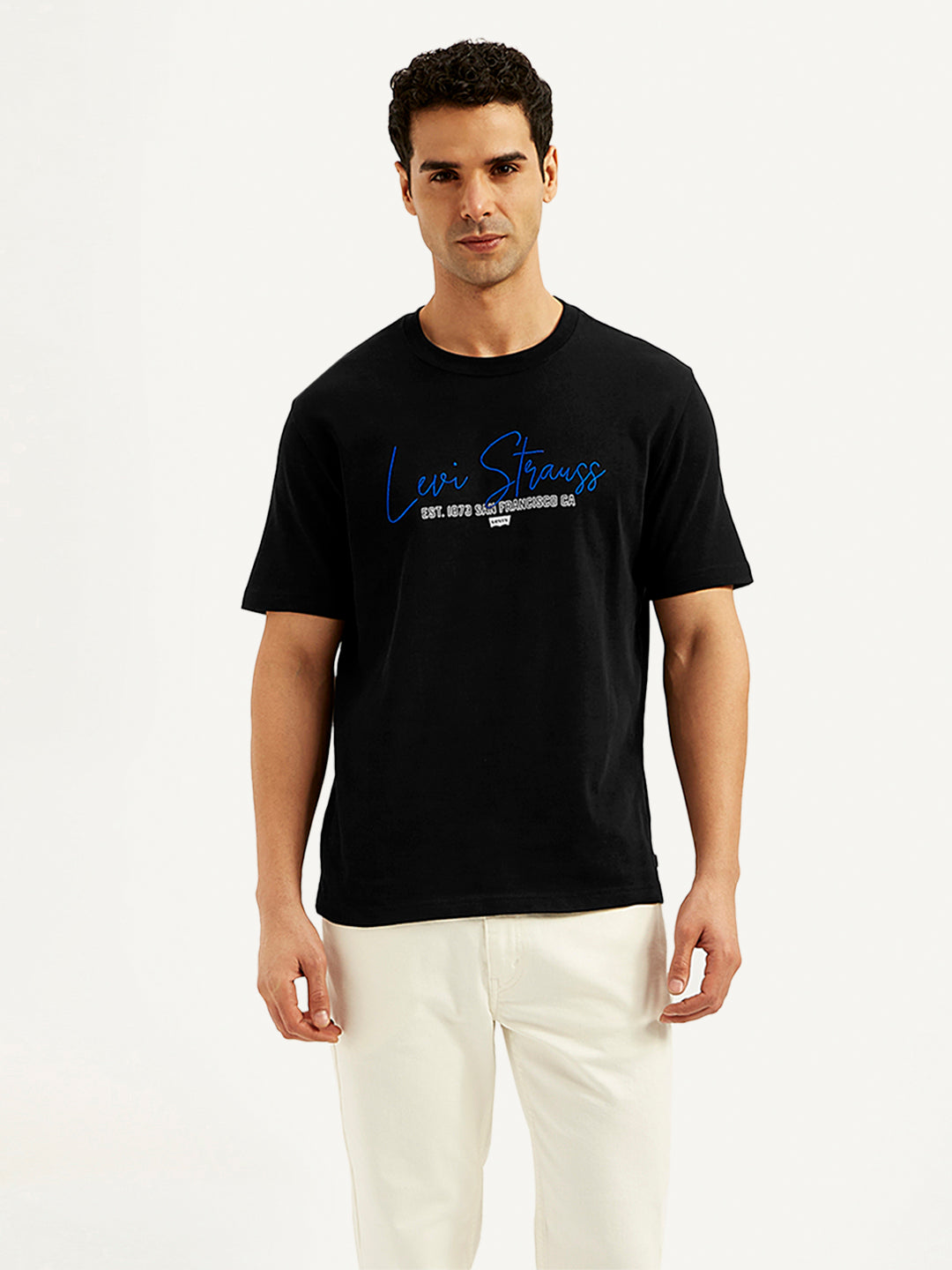 Men's Typographic Print Crew Neck T-Shirt - 20 View
