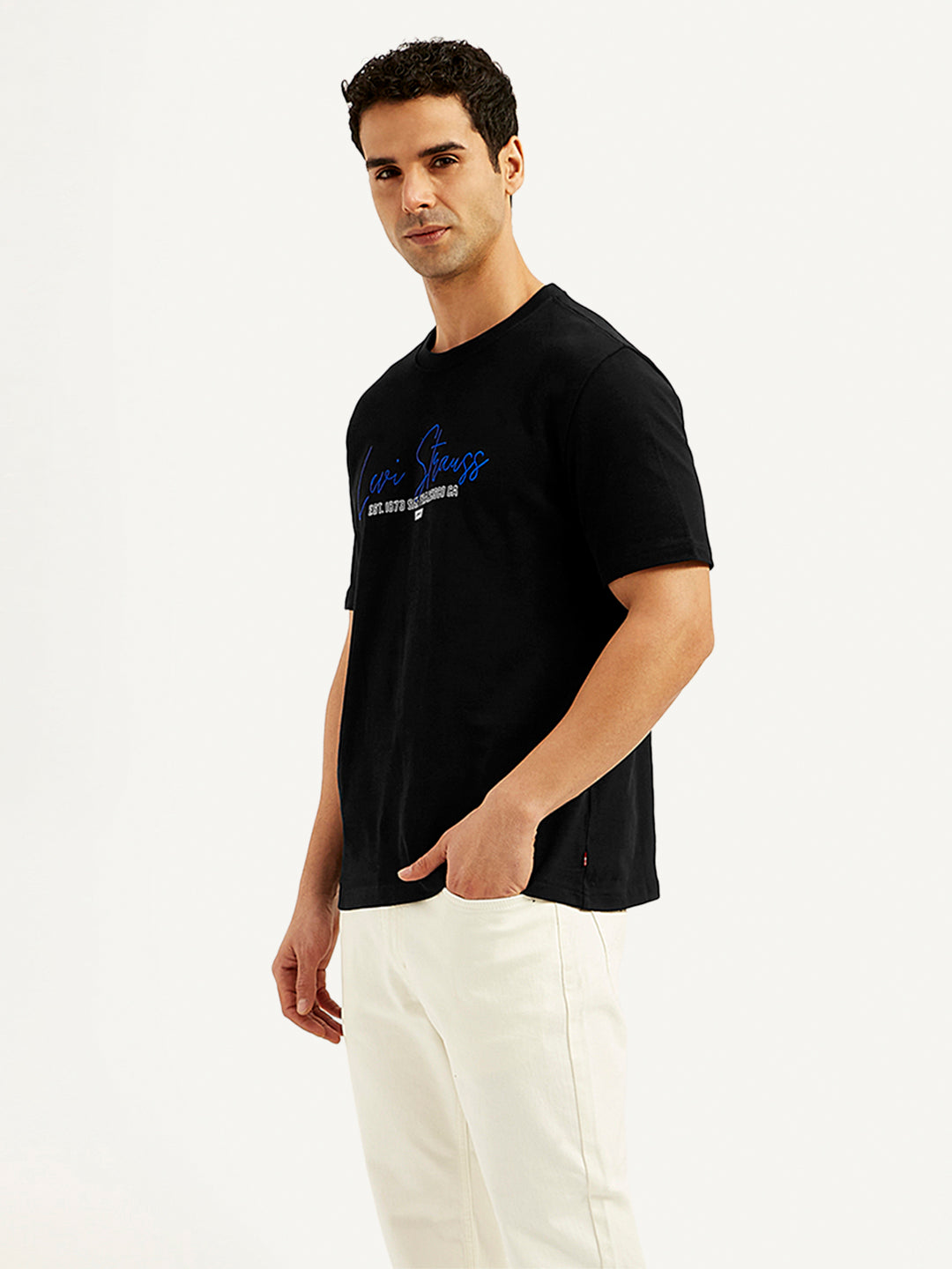 Men's Typographic Print Crew Neck T-Shirt - 20 View