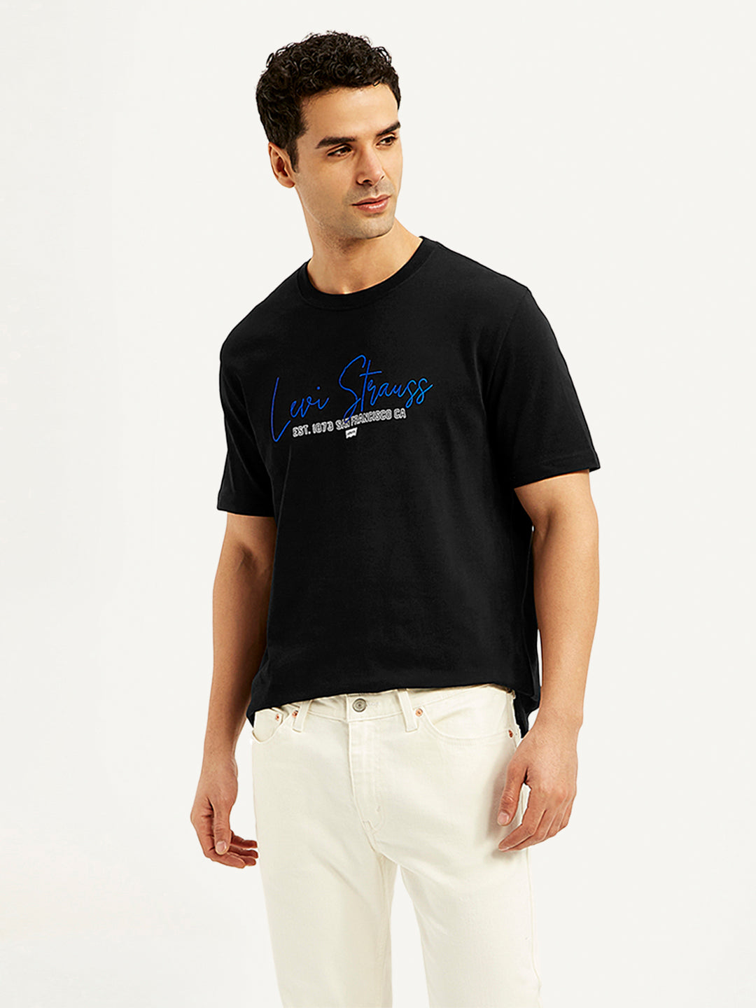 Men's Typographic Print Crew Neck T-Shirt - Styleshot View