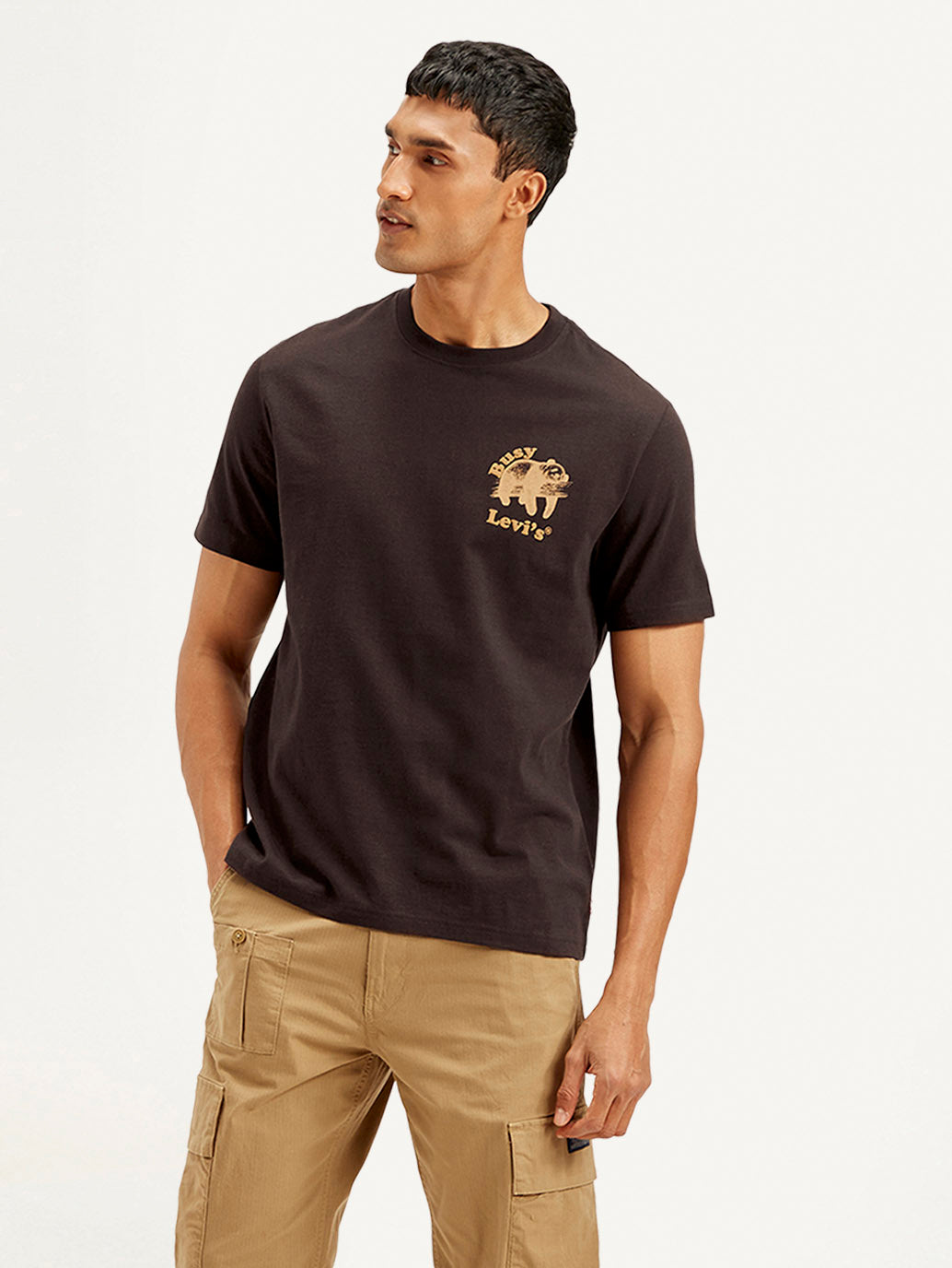 Men's Typography Crew Neck T-shirt - Front View