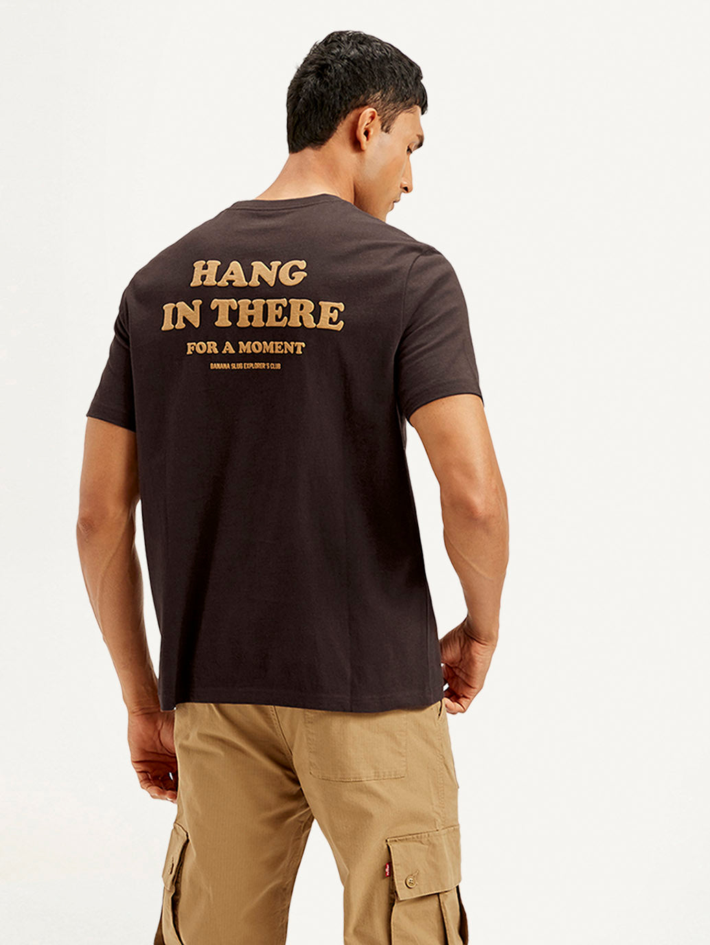 Men's Typography Crew Neck T-shirt - Back View
