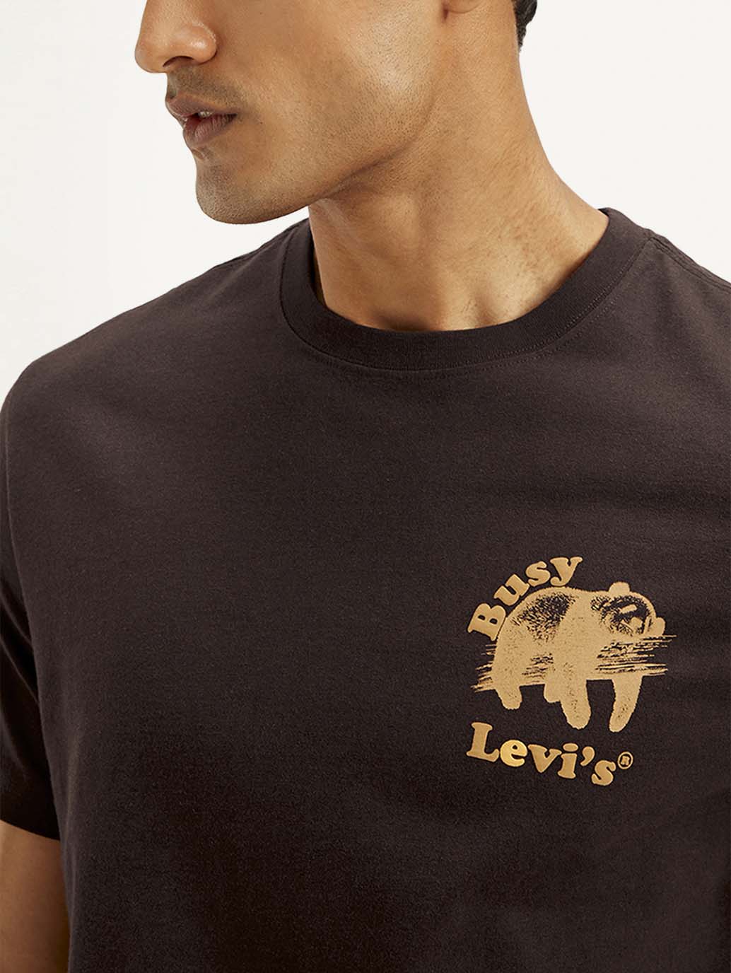 Men's Typography Crew Neck T-shirt - Detail View