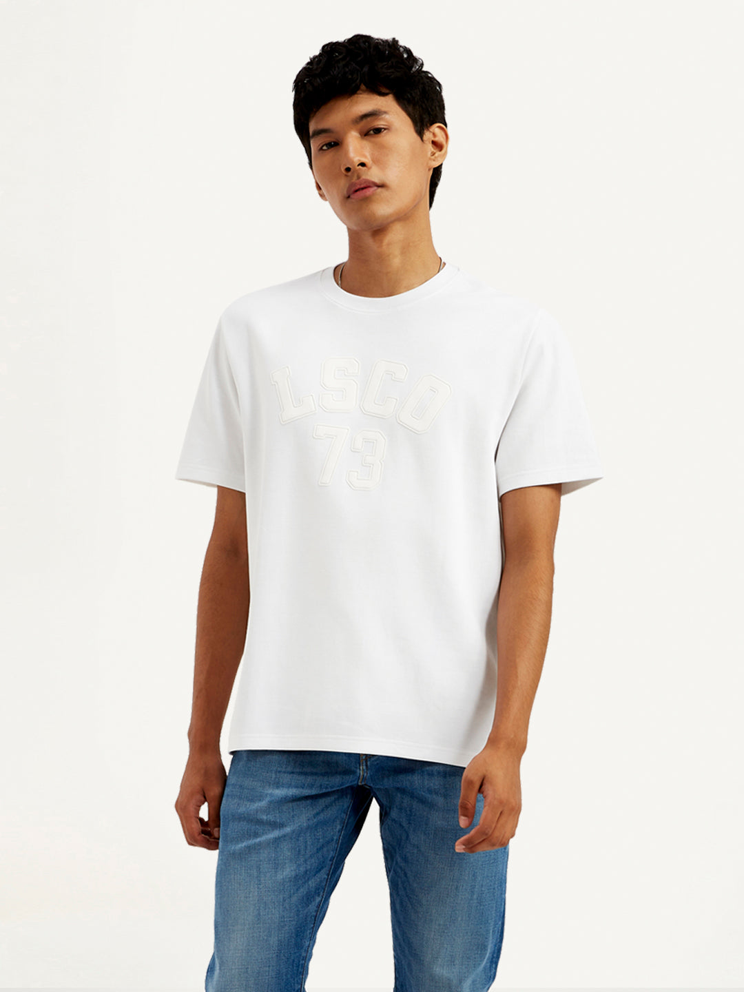 Men's Typographic Print Crew Neck T-Shirt - 20 View
