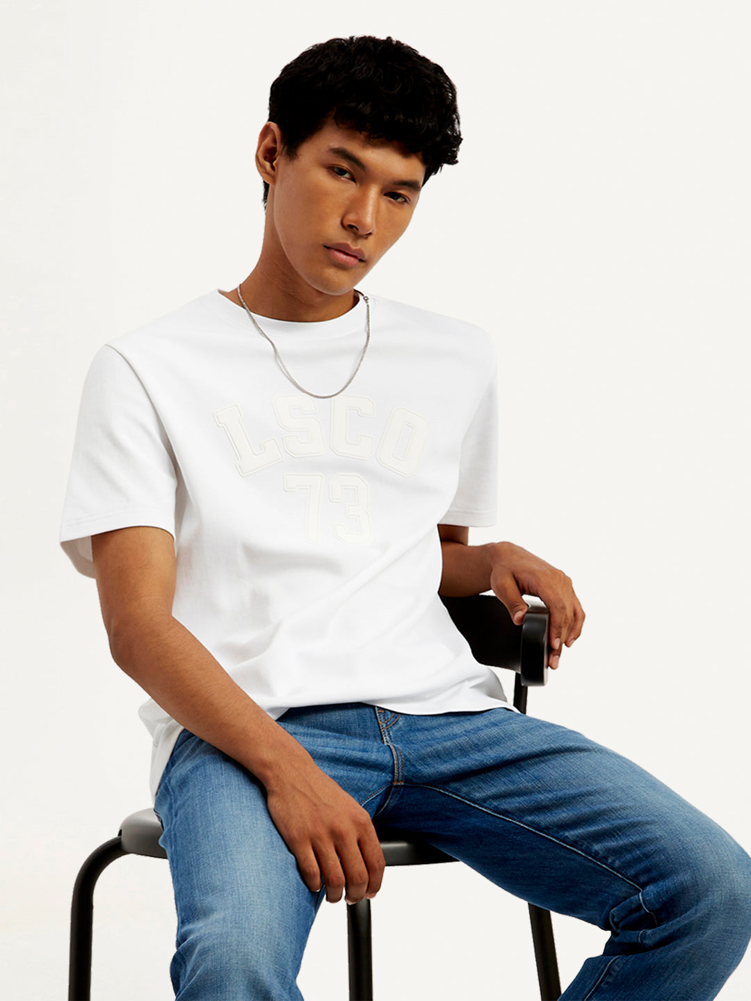 Men's Typographic Print Crew Neck T-Shirt - 20 View
