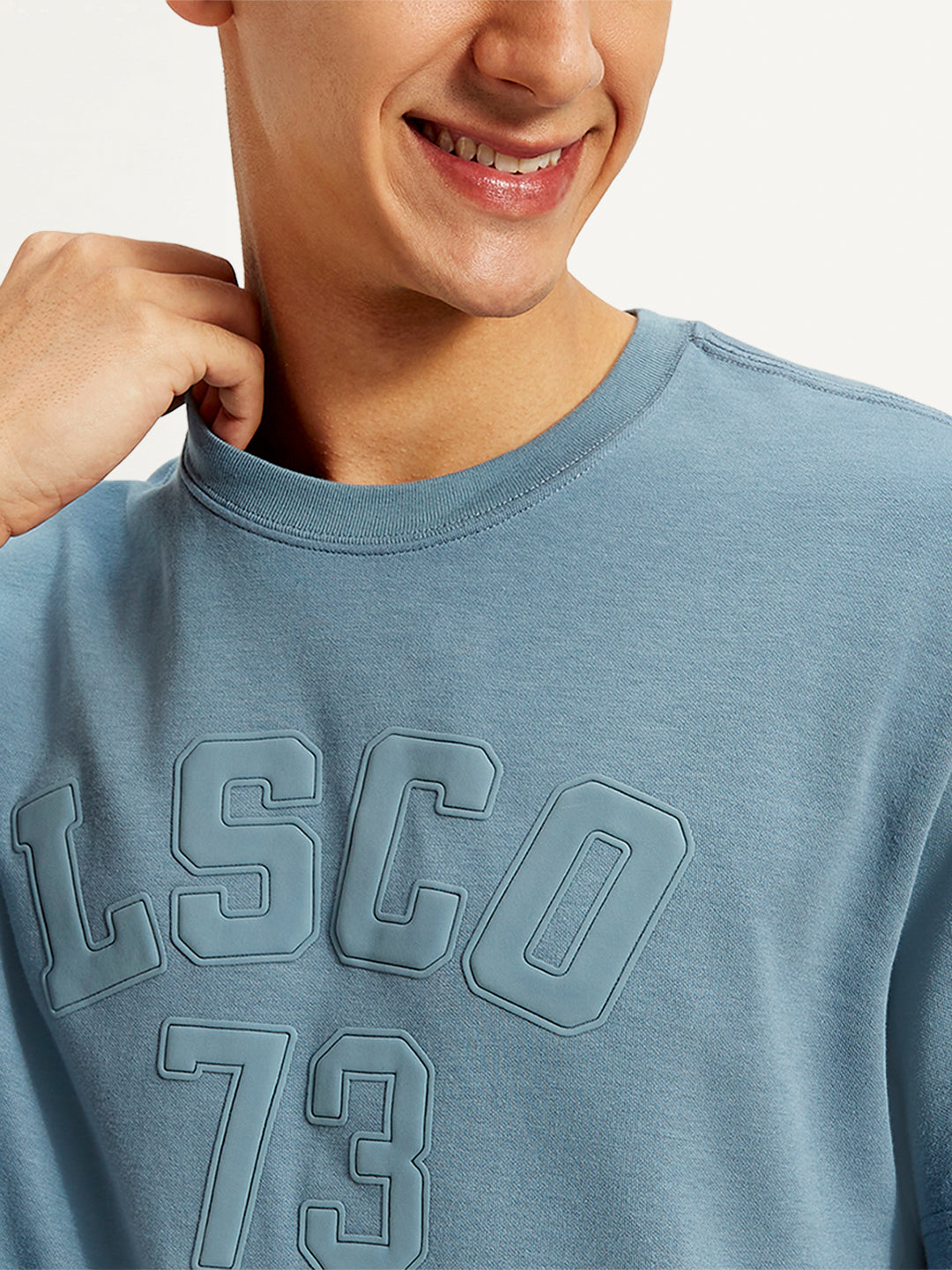 Men's Typographic Print Crew Neck T-Shirt - 20 View