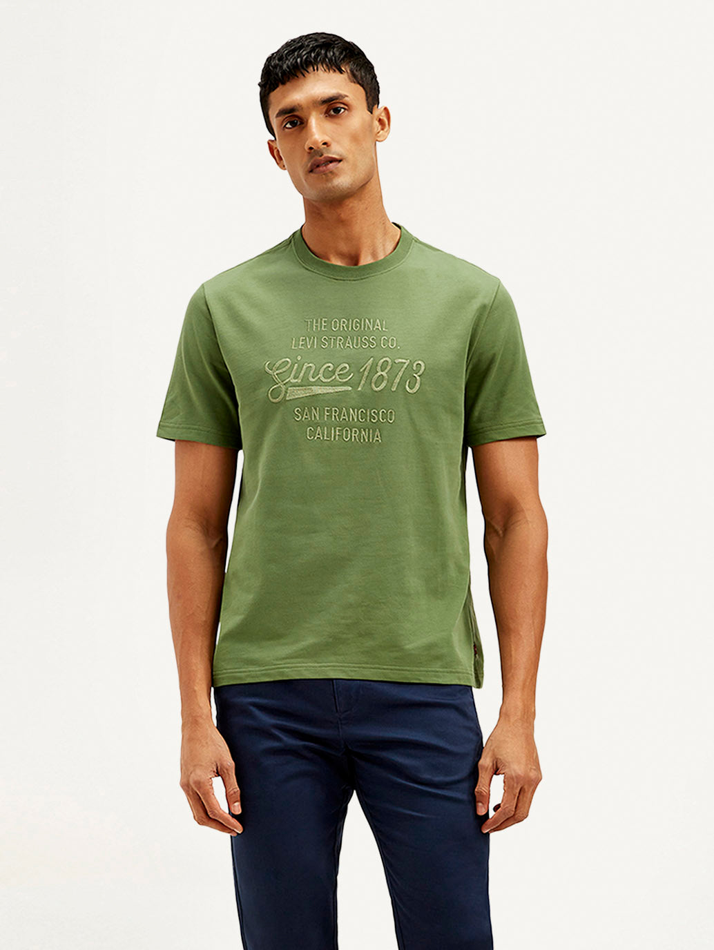 Men's Typography Crew Neck T-shirt - Front View