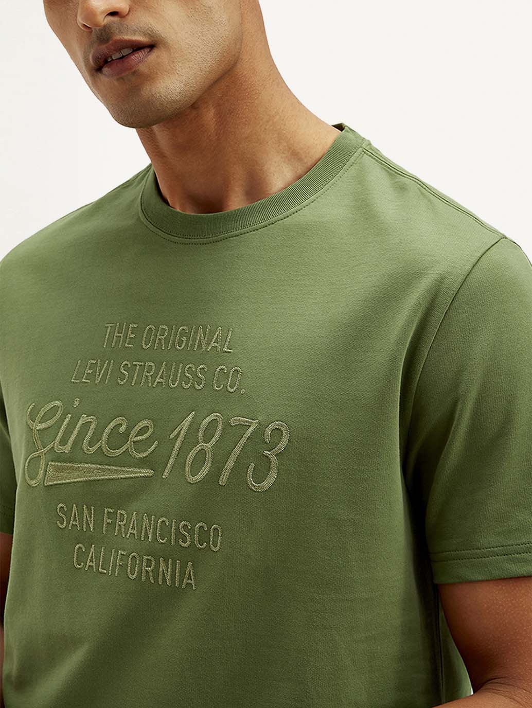 Men's Typography Crew Neck T-shirt - Detail View