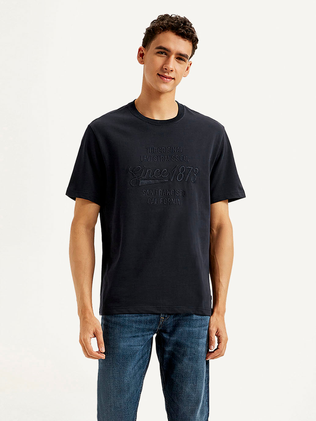 Men's Typography Crew Neck T-shirt - Front View