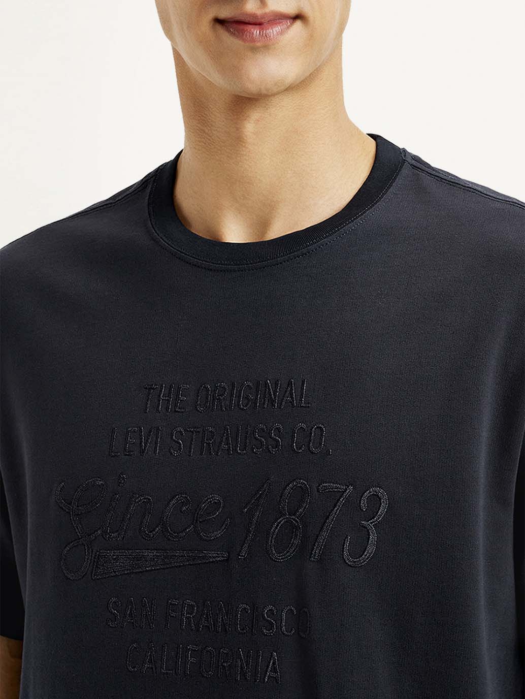 Men's Typography Crew Neck T-shirt - Detail View