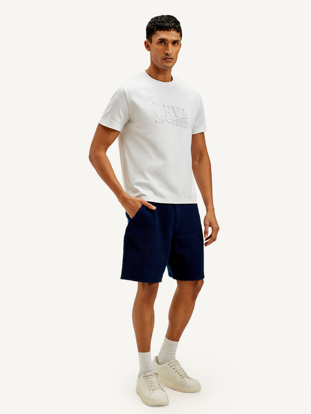 Men's Typography Crew Neck T-shirt - Side View