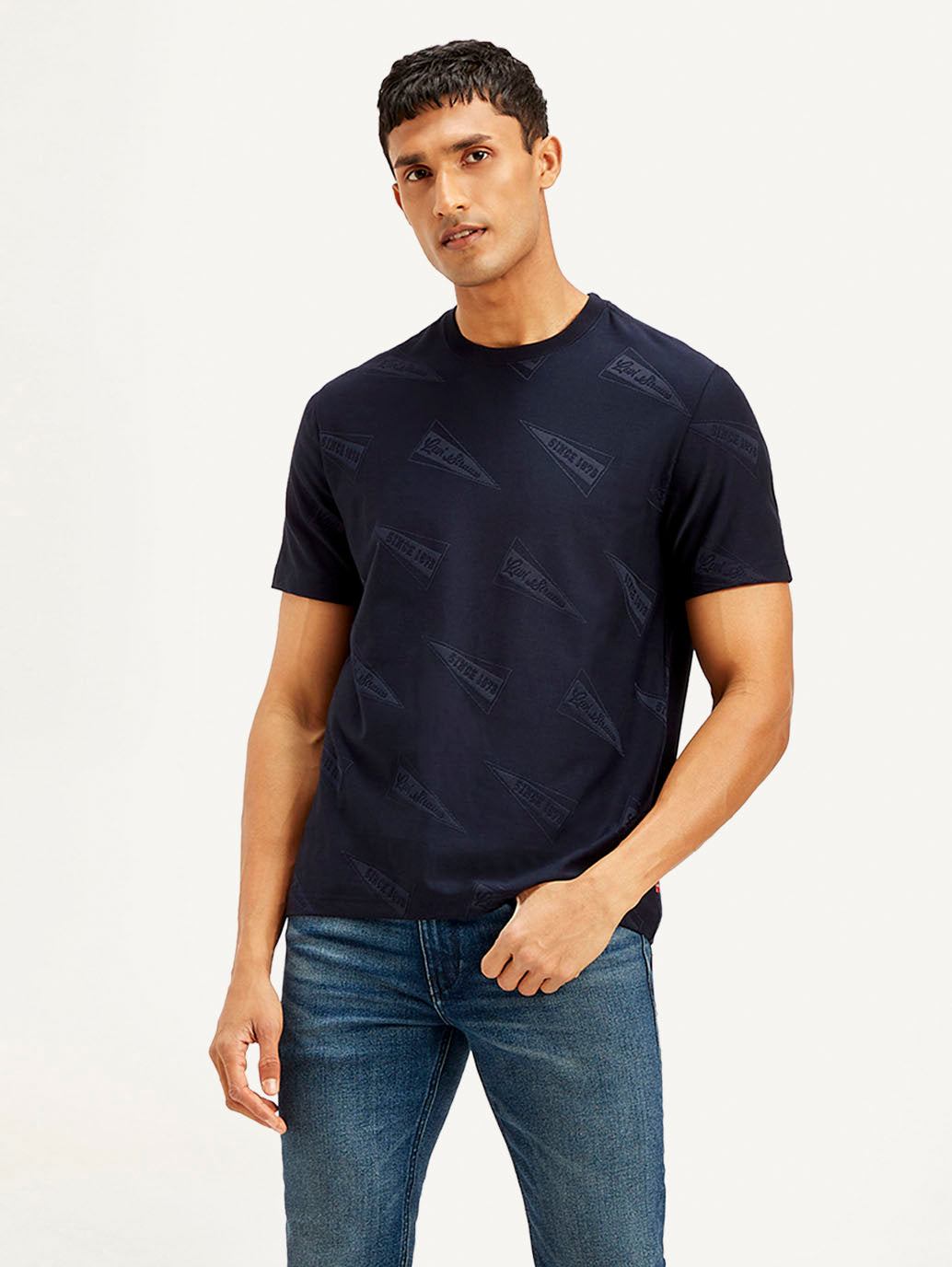 Men's Brand Logo Crew Neck T-shirt - Front View