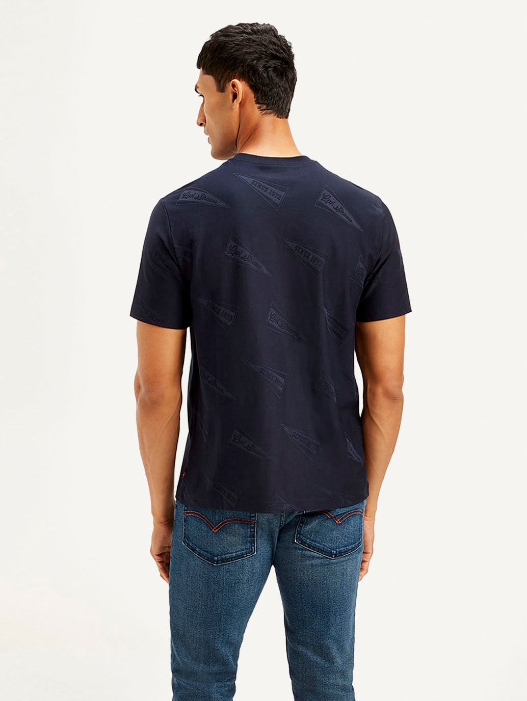 Men's Brand Logo Crew Neck T-shirt - Back View