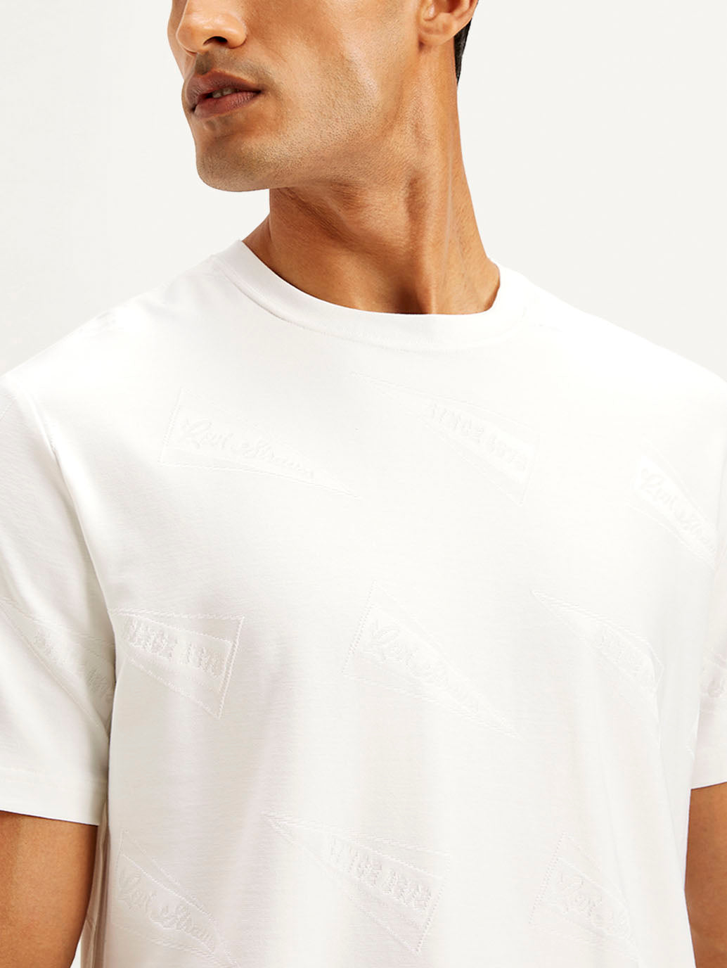 Men's Brand Logo Crew Neck T-shirt - Detail View