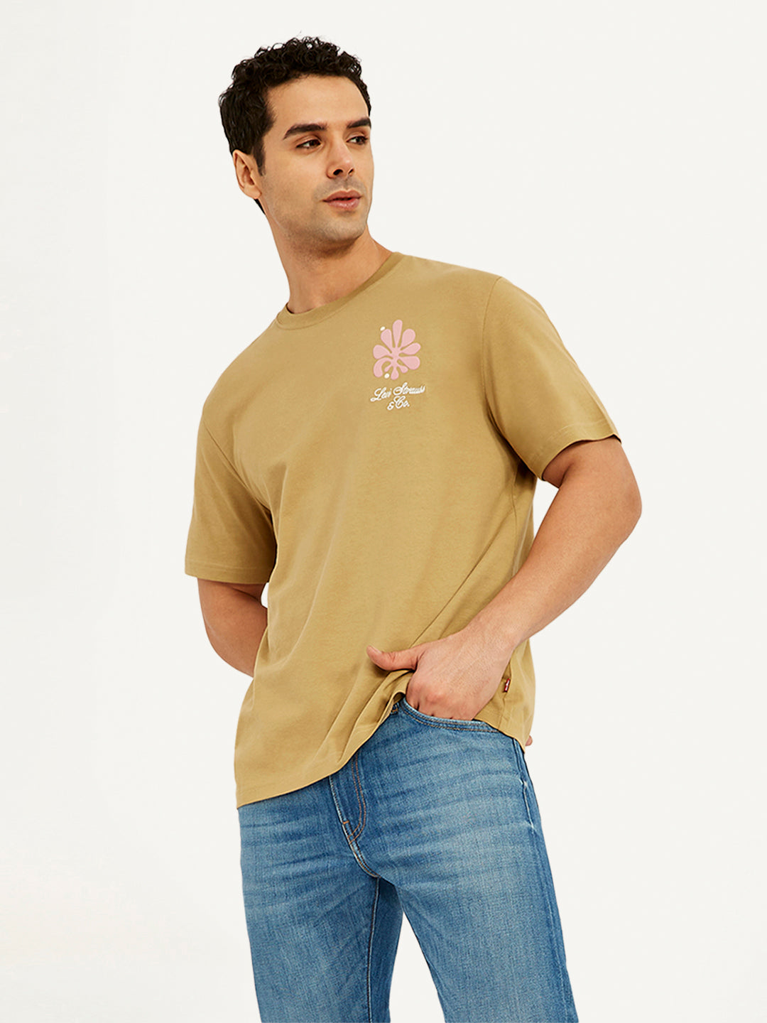 Men's Graphic Print Crew Neck T-Shirt - Styleshot View