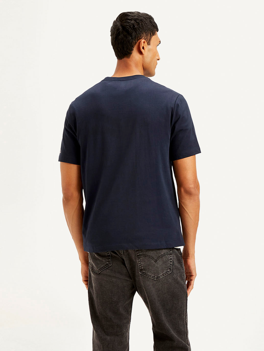 Men's Typography Crew Neck T-shirt - Back View