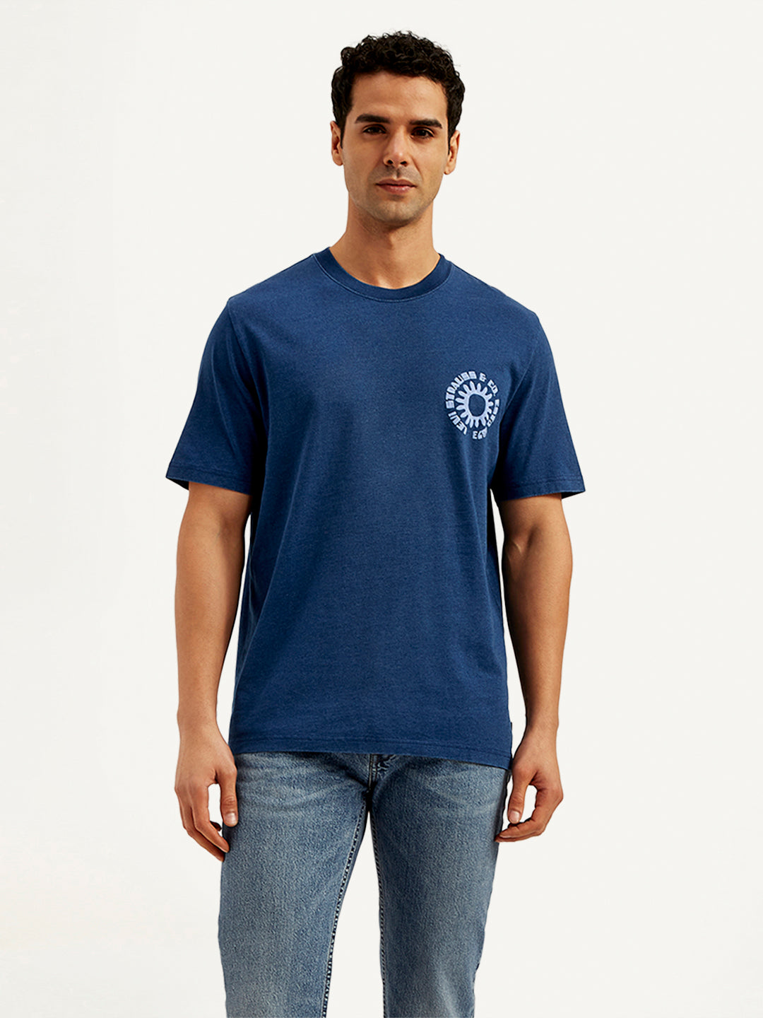 Men's Typographic Print Crew Neck T-Shirt - 20 View