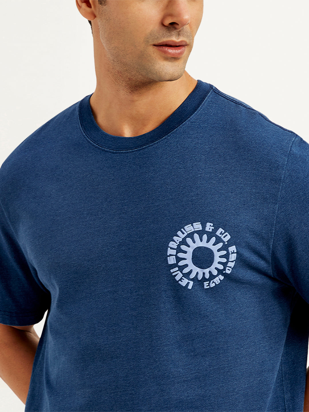 Men's Typographic Print Crew Neck T-Shirt - Detail View