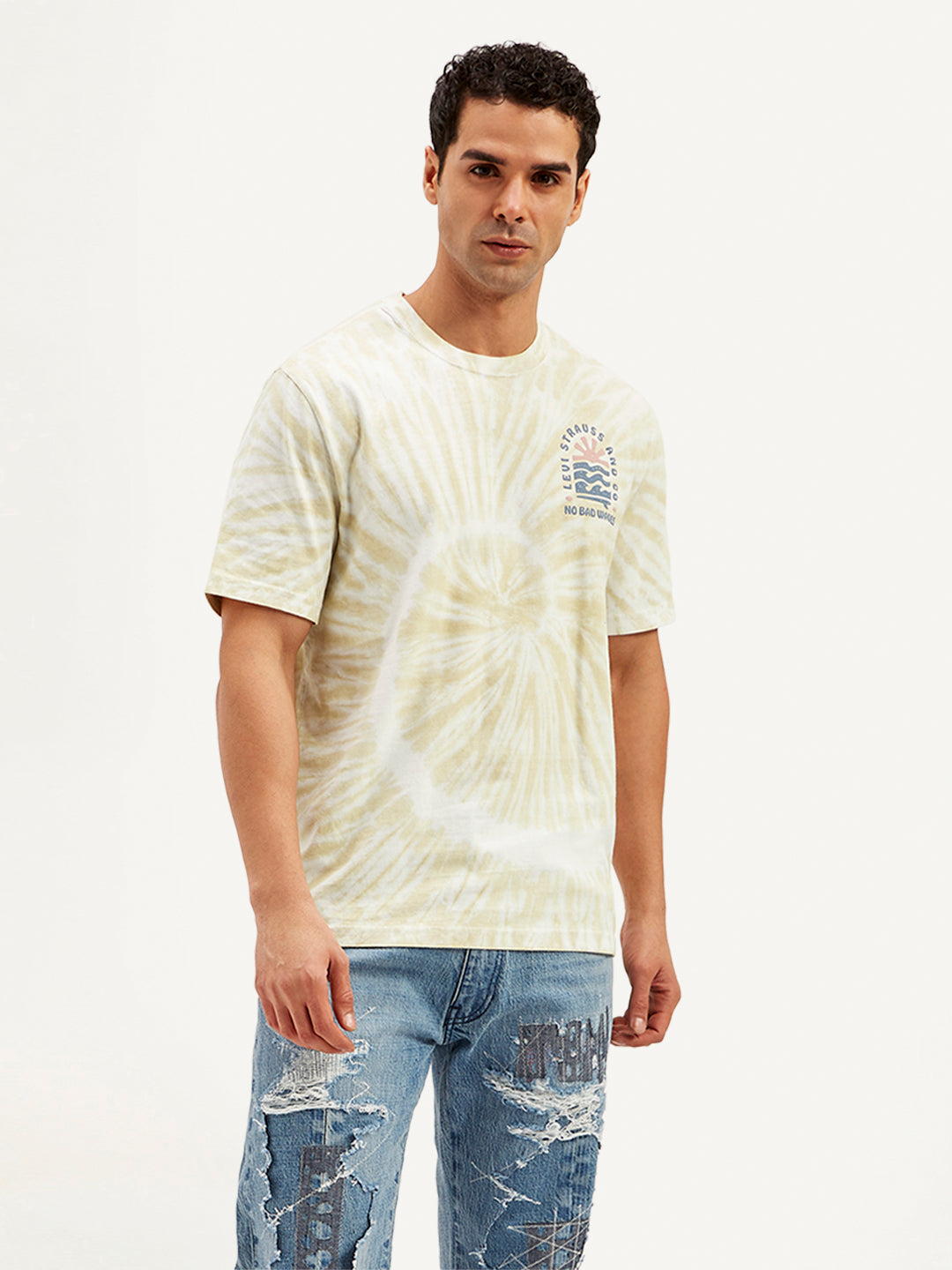 Men's Tie-Dye Crew Neck T-Shirt - Front View